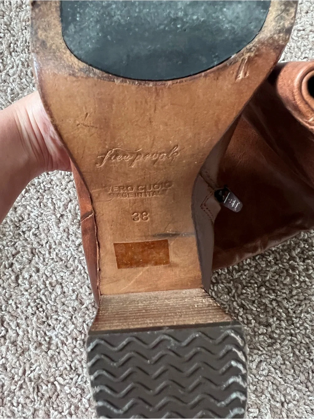 Free People Chestnut Brown Over-the-Knee Leather Boots